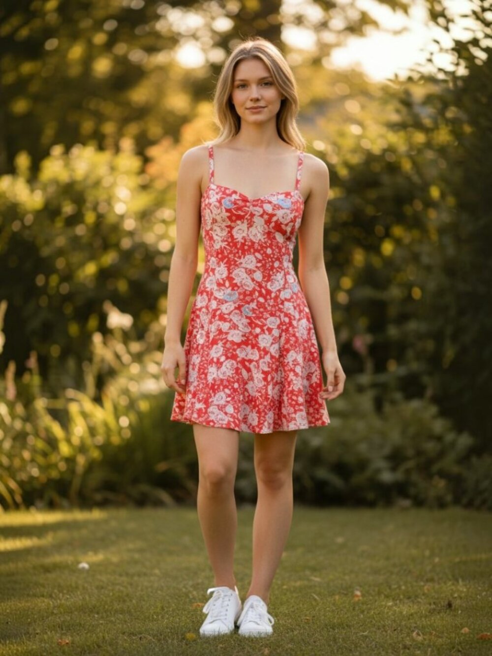 Free People Coral Orange Floral Mini Dress Size 6